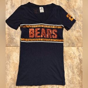 Victoria’s Secret PINK NFL Chicago Bears Short Sleeve Sequin T-Shirt Women’s Sml